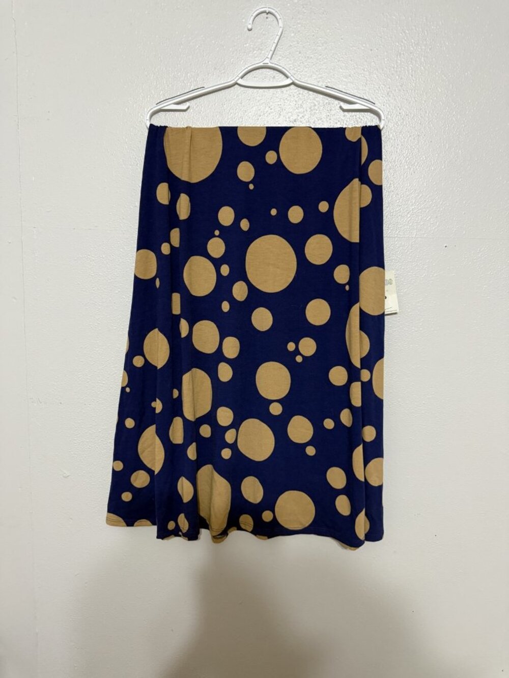 NWT LuLaRoe Navy Tan Dot Maxi Skirt M 💙